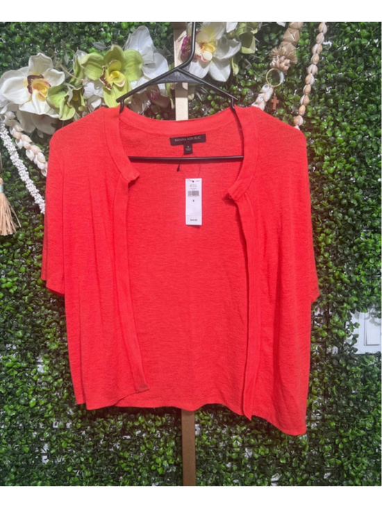 Banana Republic Sweaters - Banana Republic Lightweight Coral Red Short Sleeve Cardigan size Small